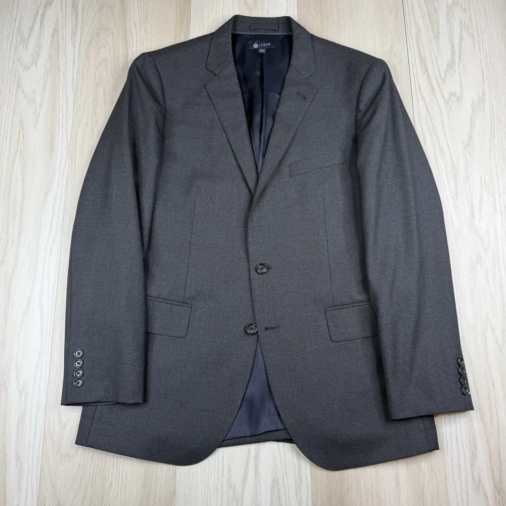 J Crew Aldridge Loro Piana Italian Super 120s Wool 2 Pc Gray Mens Size 42R 34x31